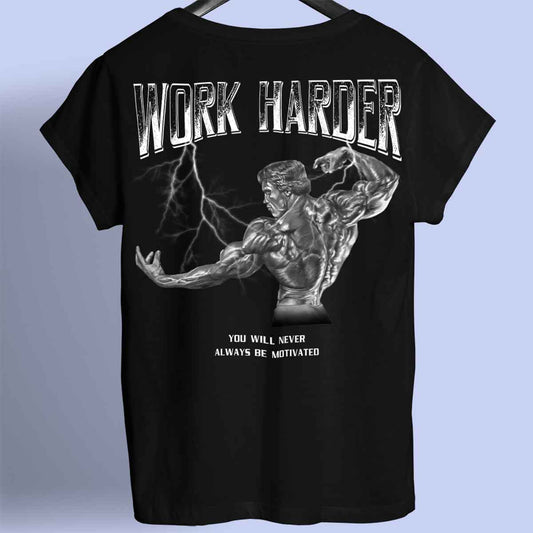 Work Harder - Premium Shirt Unisex Backprint